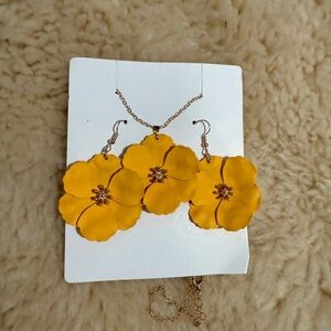 Floral Yellow Jewelry Set